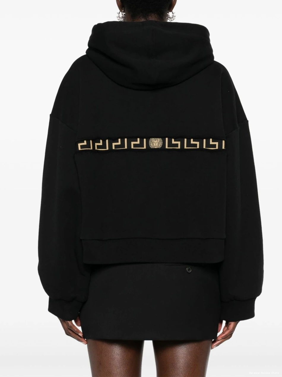 Cheap Versace zip-up Greca-detailing hoodie Women 0823